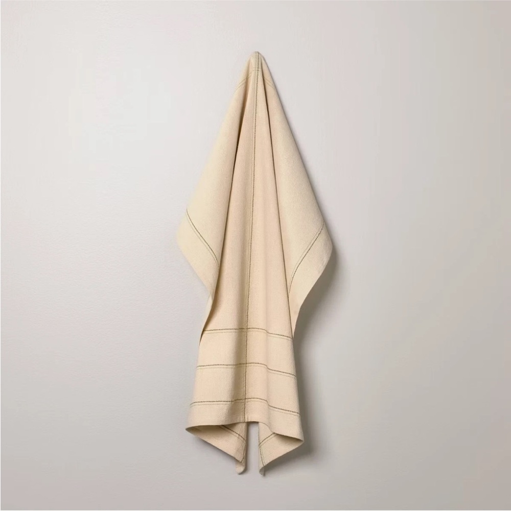 2!!!! HEARTH & HAND NWT flour sack kitchen towel -beige/green